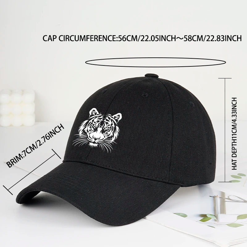 Tiger Head Print Baseball Cap Bold Vintage Wild Style Daily Commute Outdoor Hiking Camping Travel Perfect Gift
