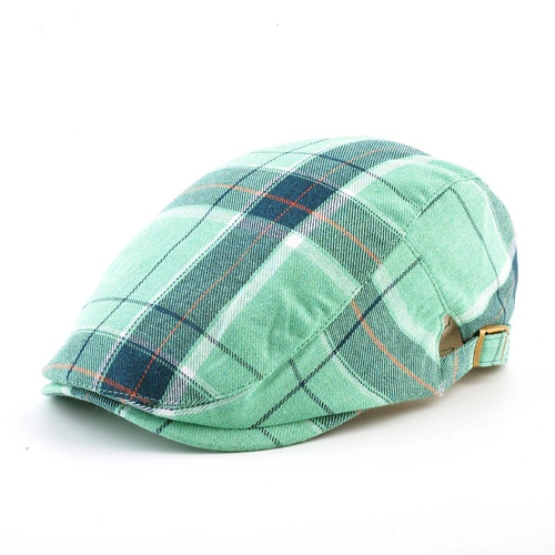 Vintage Plaid Berets Men Autumn Streetwear Peaked Cap