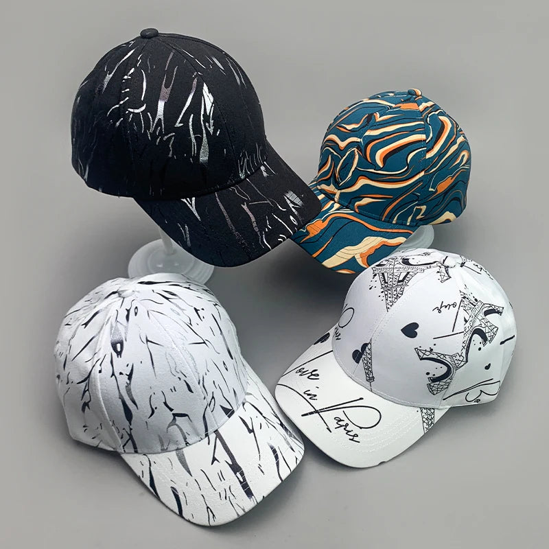 New Streetwear Kpop Striped Love Men Women Baseball Hats