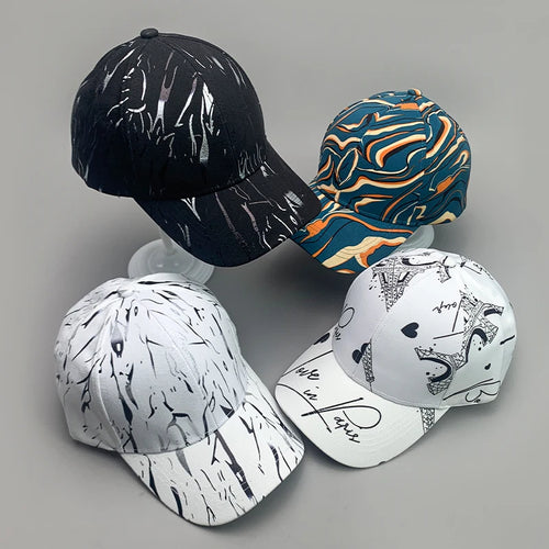New Streetwear Kpop Striped Love Men Women Baseball Hats
