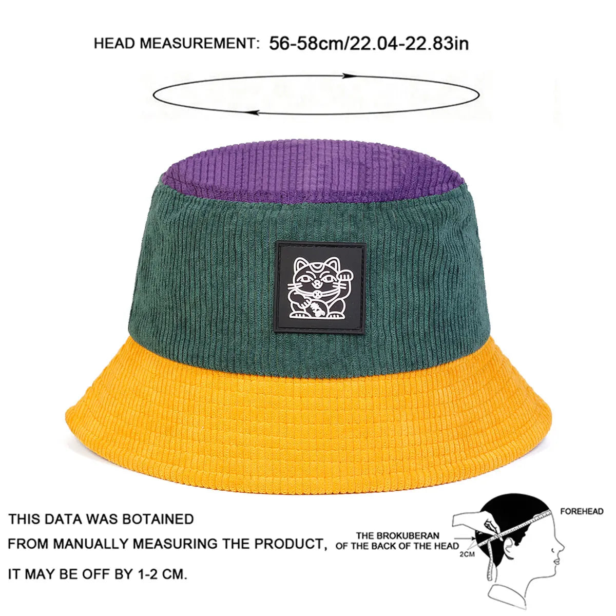 Unisex Cat Embroidery Personality Bucket Hats Fishermen Caps