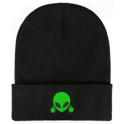 Unisex Winter Warm Skull Embroidery Knit Beanie Hat
