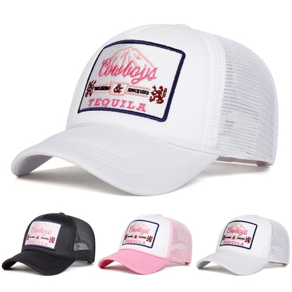 Unisex Tequila Letter Embroidery Baseball Net Caps Spring and Summer Outdoor