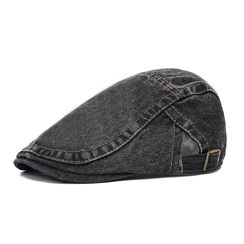 Japanese-Style Denim Newsboy Cap For Men Fashion Retro Hat Versatile Korean-Style Beret
