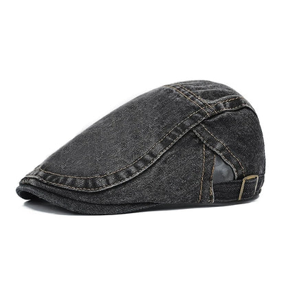 Japanese-Style Denim Newsboy Cap For Men Fashion Retro Hat Versatile Korean-Style Beret