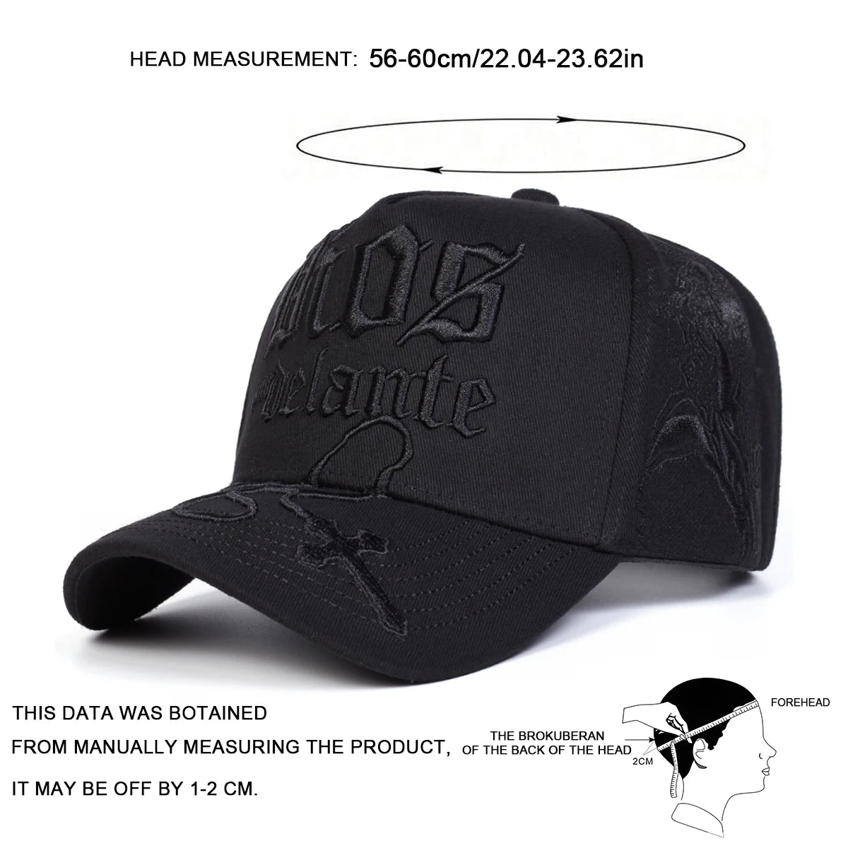 Unisex DIOS POR DELANTE Letter Embroidery Baseball Caps Outdoor Adjustable Casual Hats Sunscreen Hat Sports Cap