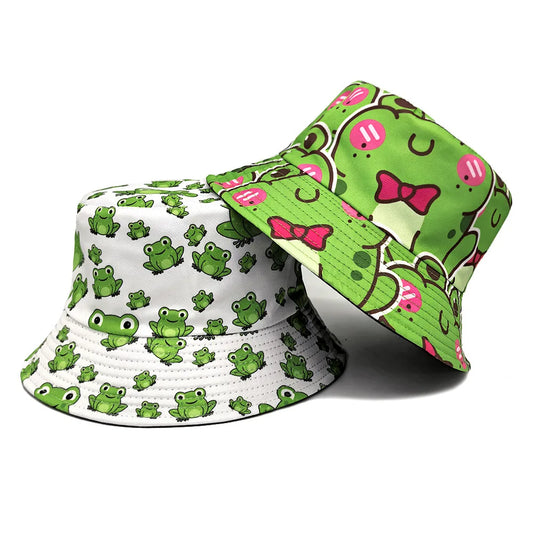 Frog Pattern Panama Hats Spring Summer Sunscreen Sun