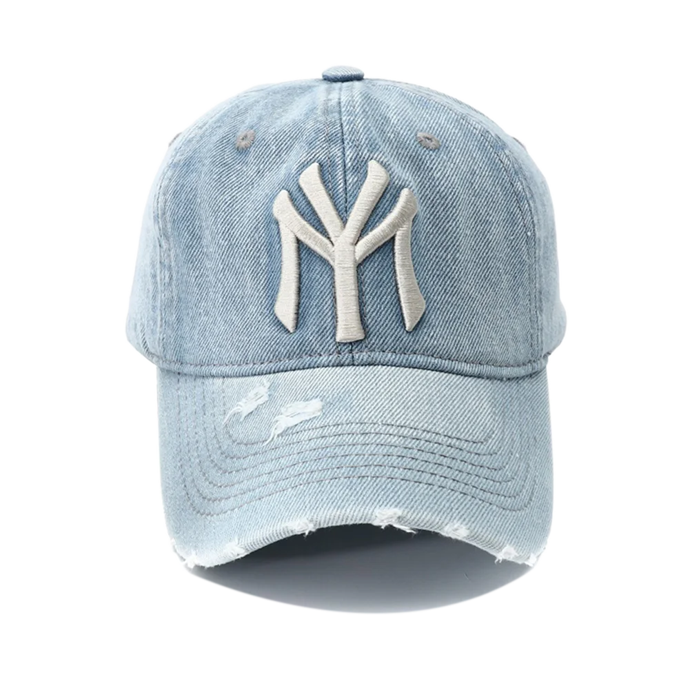 High Quality MY Embroidered Washed Denim Baseball Cap