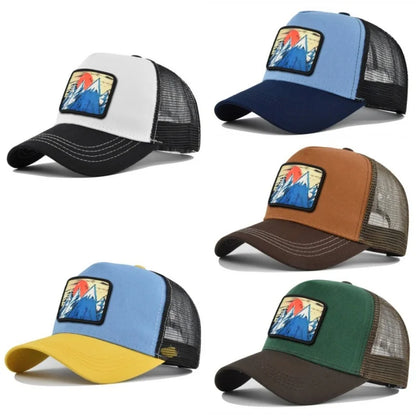 Letter Mesh Breathable Hat Women Men Embroidery Blocking Baseball Cap