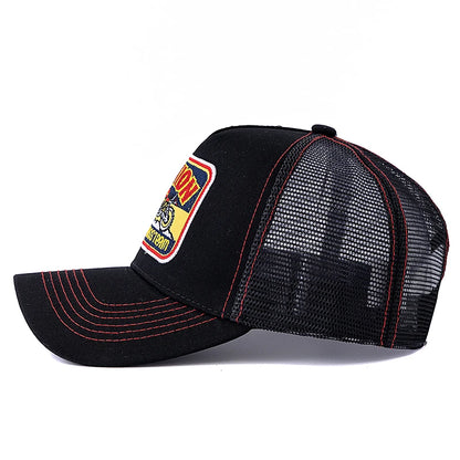 Unisex Mesh Classic Motorcycle Pattern Breathable Summer Baseball Cap