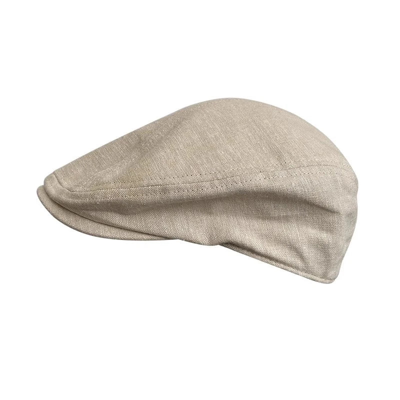 Spring Summer Linen Newsboy Cap