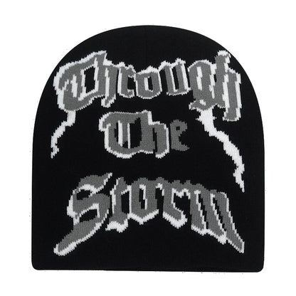 Y2K Letter Knitted Winter Autumn Beanie Cap Men Women