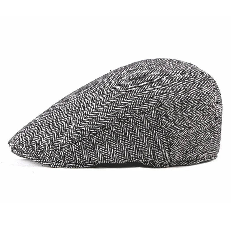 High Quality Autumn Winter Wool Herringbone Flat Cap