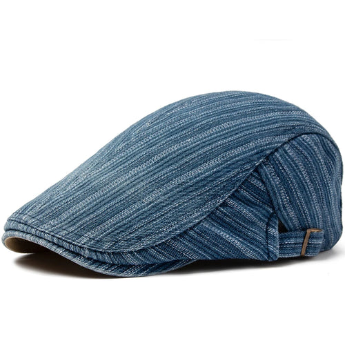 Men Women Berets Fashion Stripes Jeans Newsboy Hat