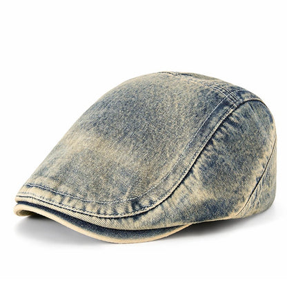 Vintage Gatsby Hat Women Washed Denim Cabbie Cap Lady Flat Ivy Cap