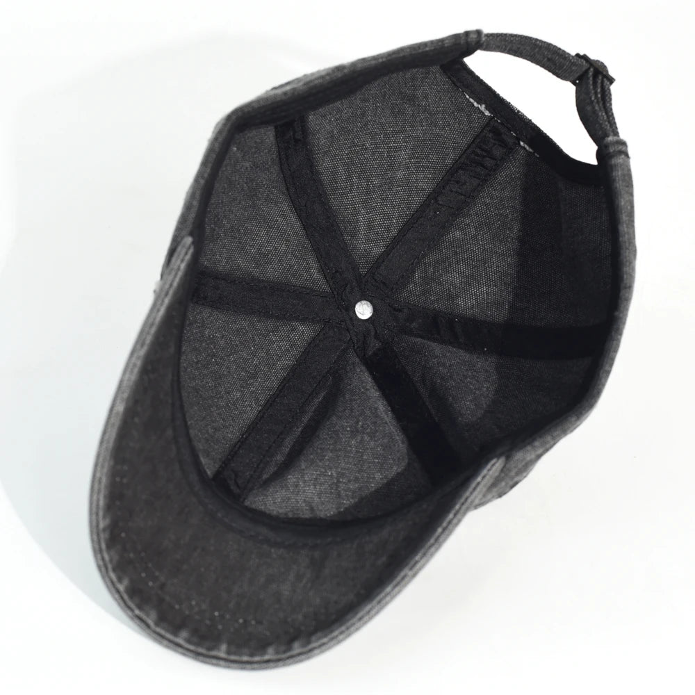 Fashion Short Brim Washed Cotton Baseball Cap Men Women
