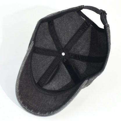 Fashion Short Brim Washed Cotton Baseball Cap Men Women