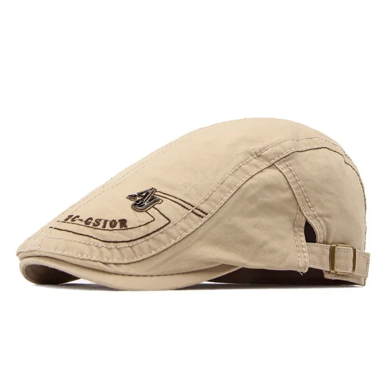 Four Seasons Cotton Letter Embroidery Newsboy Caps