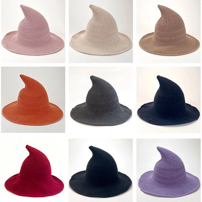 Halloween Witch Hat Long Point Hat Knitted Cap For Women Halloween Party Hat