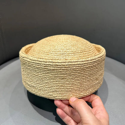 Classic 100% Natural  Raffia Berets Fashion Pillbox Hat