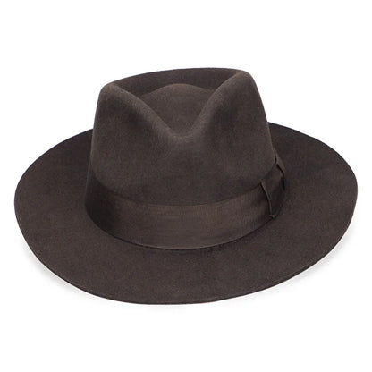 New British 100% Wool Felt Hat Men Fedora Big Size Raw Edge Brim Satin Lined Gangster Hat