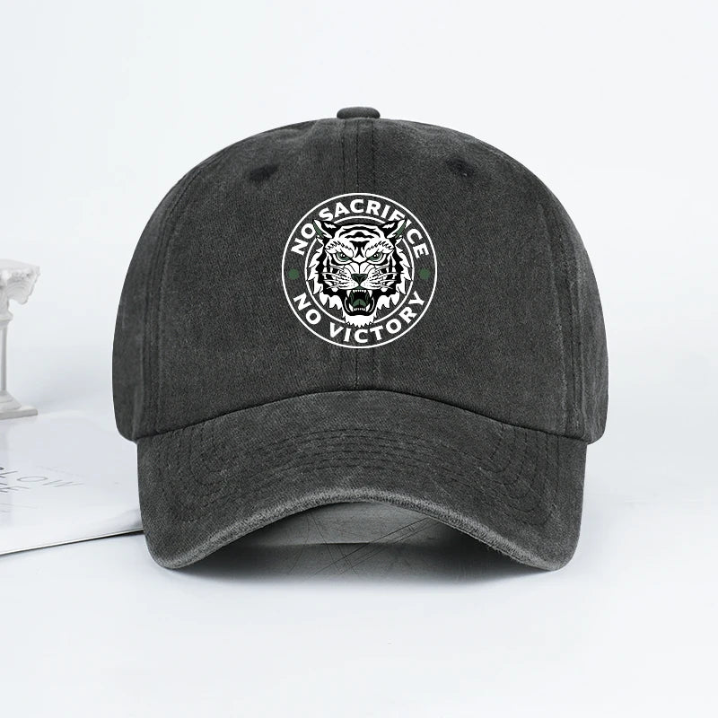 Tiger Logo Washed Baseball Cap Soft Comfortable Lightweight Breathable Adjustable Trendy Fashion Unisex