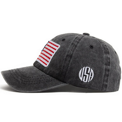 USA Flag Embroidery Baseball Cap Retro Washed Cotton Dad Hats