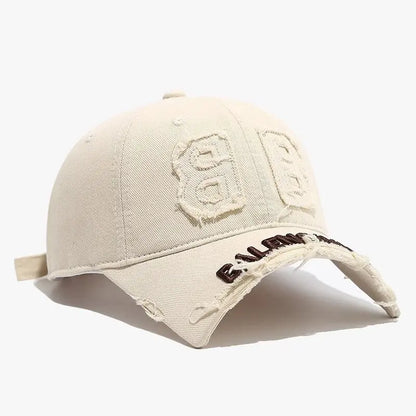 Fashion Denim Baseball Cap Women Men Hats Vintage Distressed Letters Embroidered