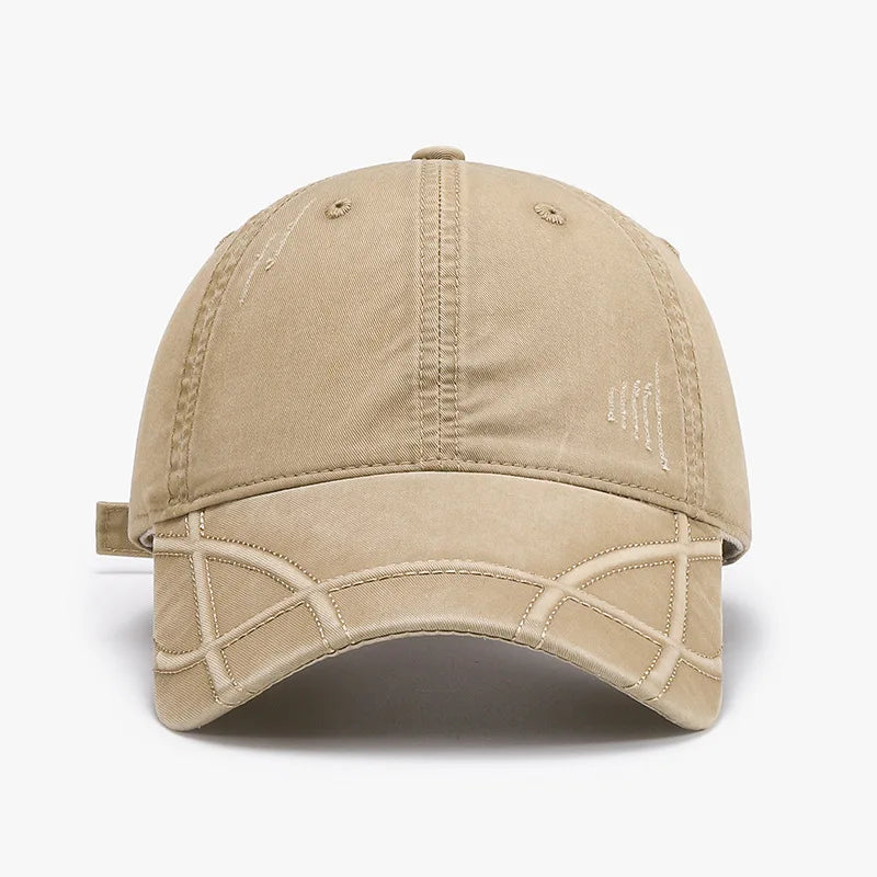 High-Quality Vintage Washed Distressed Denim Baseball Cap