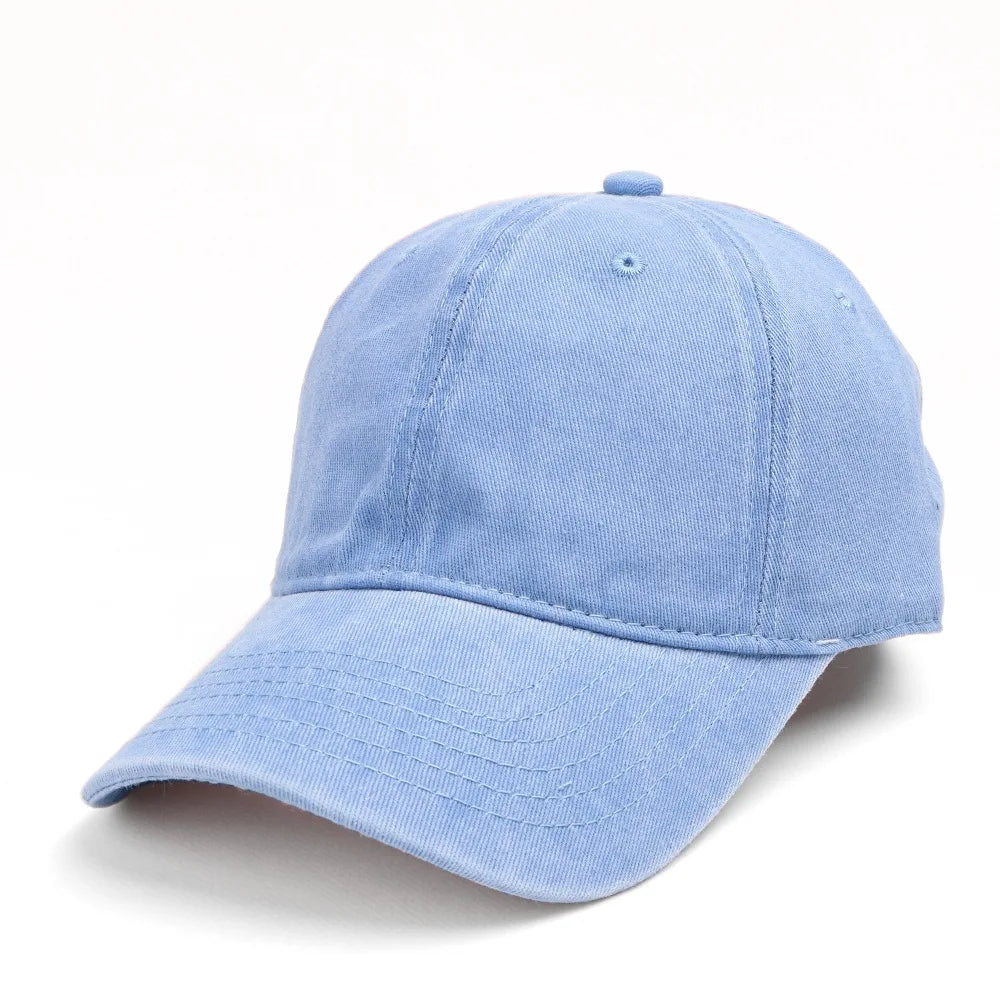 Vintage Wash Cotton Baseball Cap Unisex Plain Soft Crown Sun Visor Dad Hat
