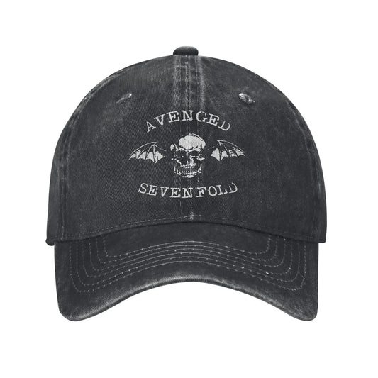 Unisex Vintage Avenged Sevenfold Printed Hats Vintage Distressed Denim