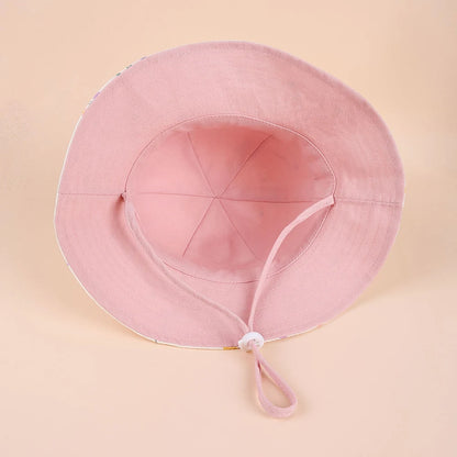 Flower Double Sided Children Bucket Hats Summer Baby Hat