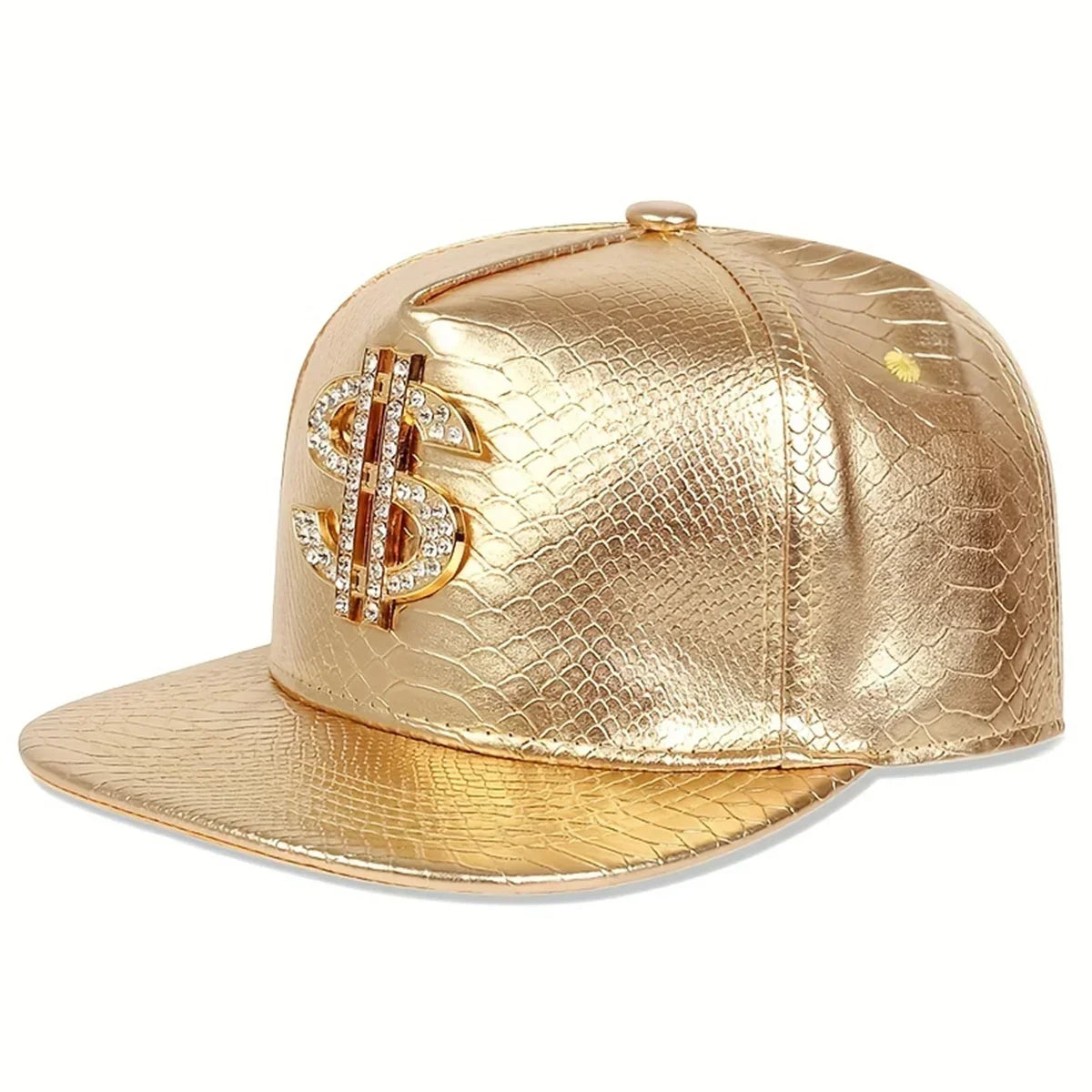 Unisex S Label Python Patterned Leather Hip-hop Hats Spring Autumn