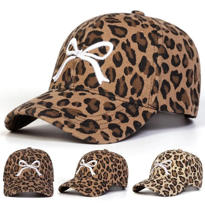 Casual Leopard Print Baseball Cap Butterfly Adjustable