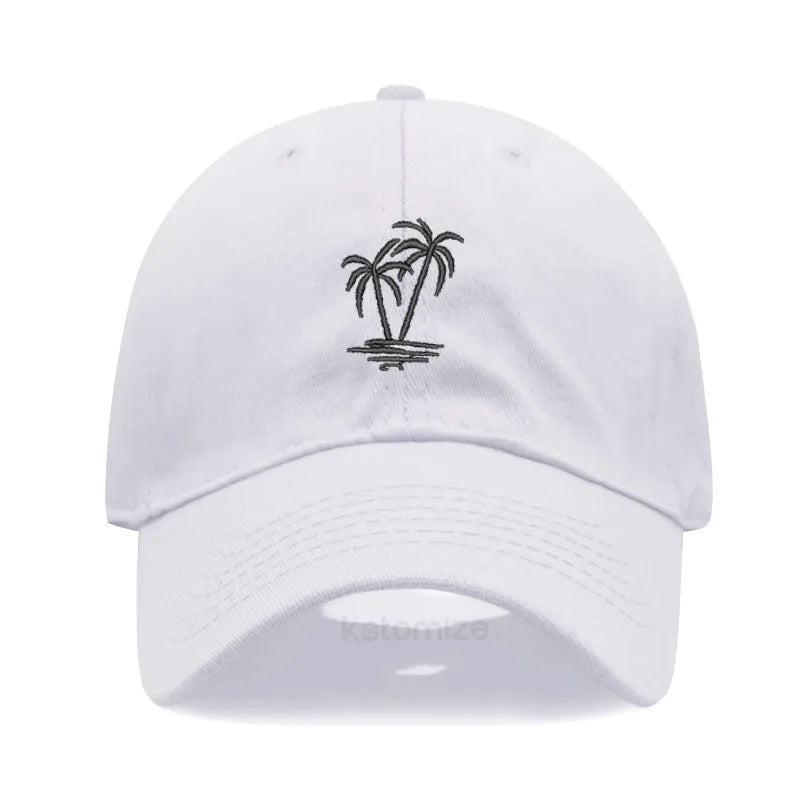 Coconut Tree Embroidery Baseball Cap