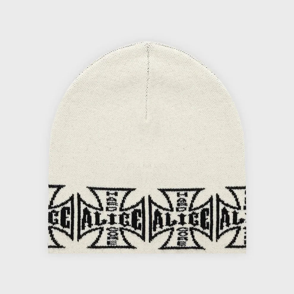Winter Warm Cross Earflap Beanie Oversized Knitted Skullcap