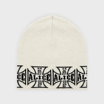 Winter Warm Cross Earflap Beanie Oversized Knitted Skullcap