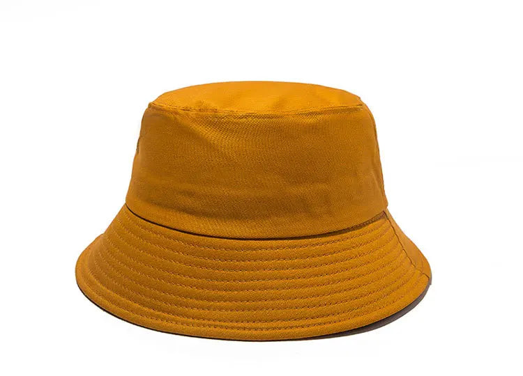 Solid Color Fisherman Hat Korean Trendy Hip Hop Bucket Hat Summer Flat Top Sun Cap Casual Outdoor