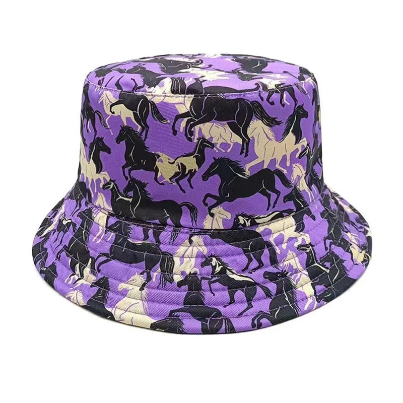 Double sided Outdoor Sun Hat Hip-Hop Cap Fishing Fisherman Graffiti Hat Men Women
