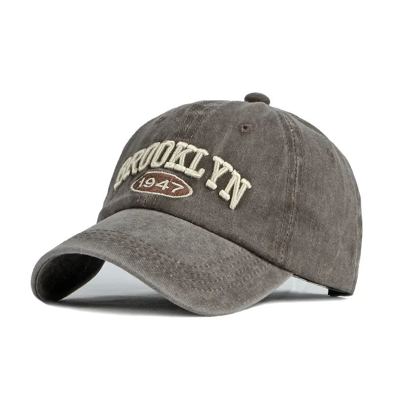 New York Washed Cotton Cap For Men Women