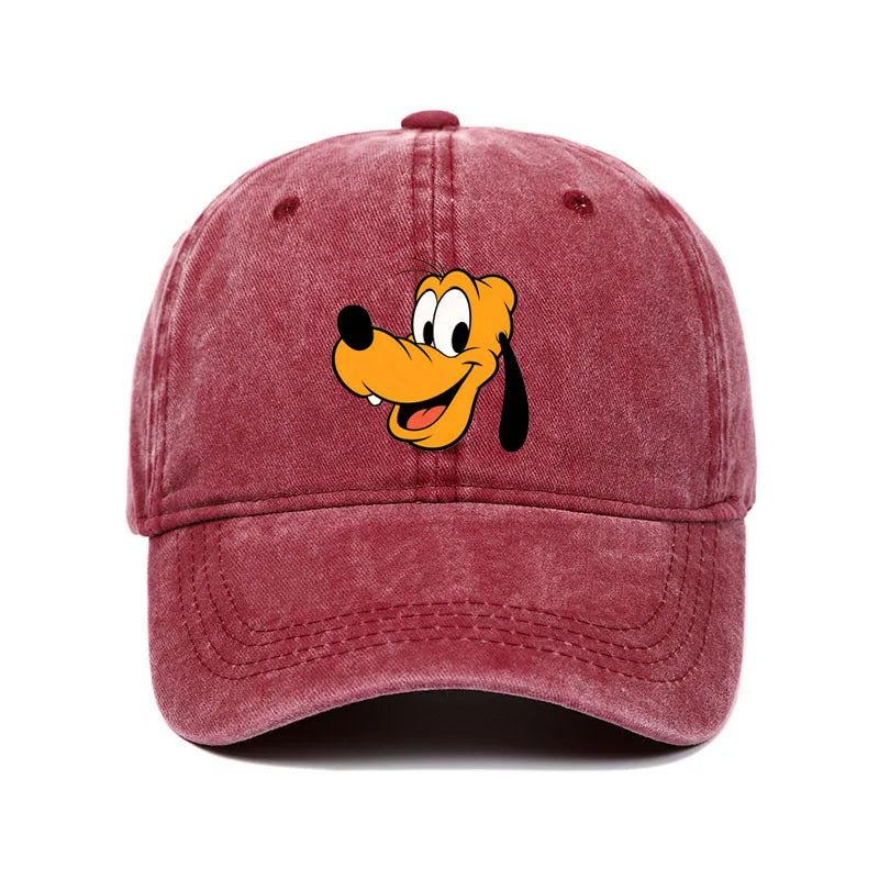 Unisex Vintage Washed Mickey Minnie Print Baseball Cap for Men Women
