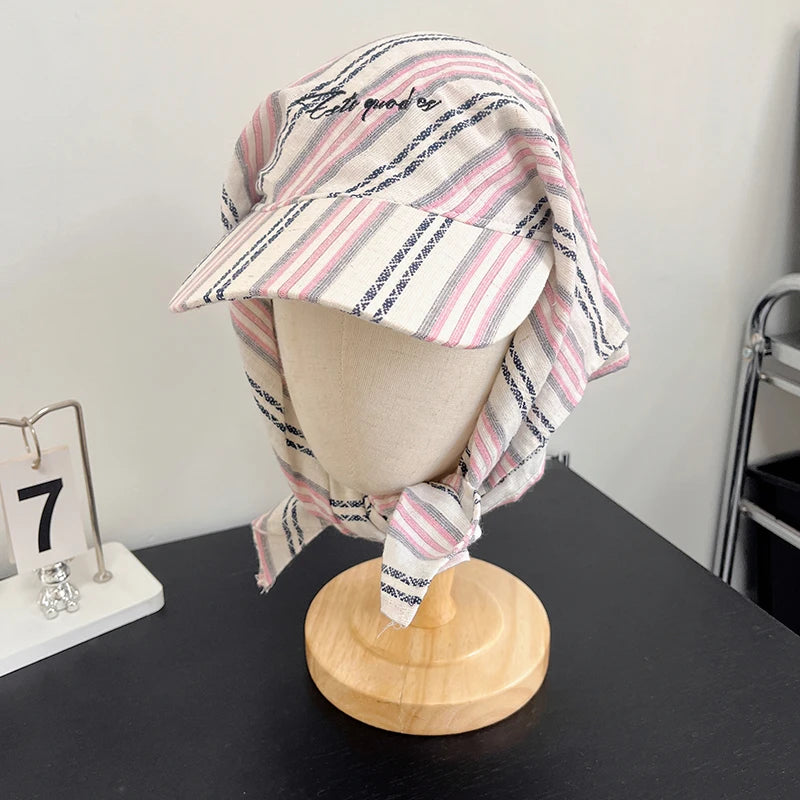 New Korean Original Ins Plaid Triangle Scarf Cap