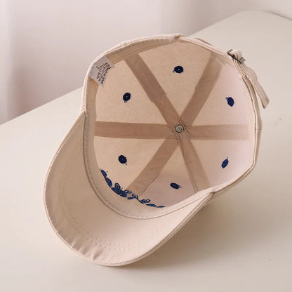 Children Embroidery Baseball Cap Solid Color Duck Tongue Cap