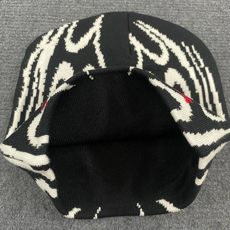 Casual Hip-Hop Street Style Striped Jacquard Pullover Hat