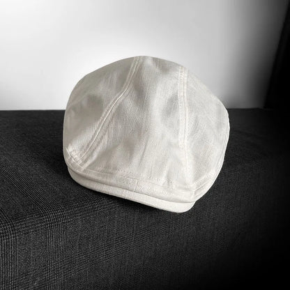 Spring Summer Linen Newsboy Cap New White Breathable Beret Men's Women's