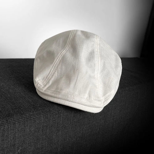 Spring Summer Linen Newsboy Cap New White Breathable Beret Men's Women's