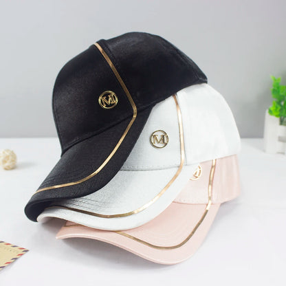 Gold Border Shining M Women Men Baseball Caps