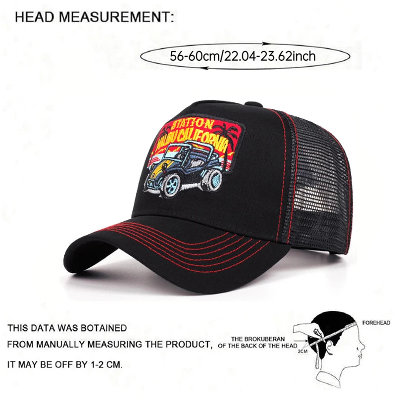 Net Hat Coconut Tree Retro Convertible Car Truck Hat Men's Street Baseball Hat