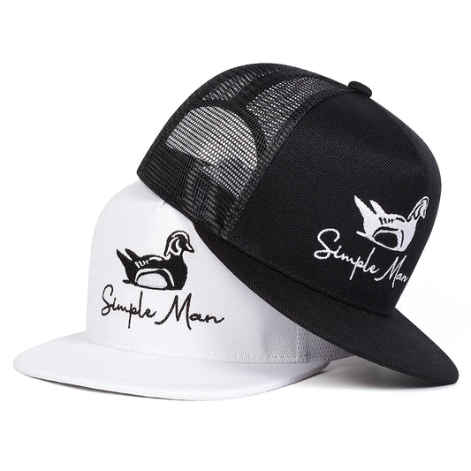 Unisex Simple Man Duck Embroidery Hip-Hop Net Hats