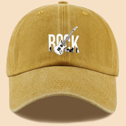 Rock Theme Electric Guitar Print Baseball Cap